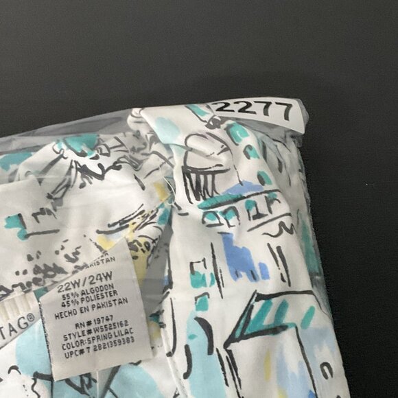 White Stag Top Womens Sz 22/24 Cotton Blend Button Up Vacation Resortwear Travel - Picture 14 of 14